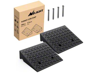 Nilight Heavy Duty Rubber Curb Ramps; 4.30-Inch Rise