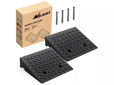 Nilight Heavy Duty Rubber Curb Ramps; 4.70-Inch Rise