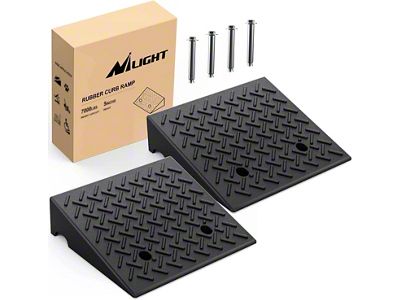 Nilight Heavy Duty Rubber Curb Ramps; 5-Inch Rise