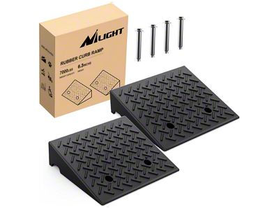 Nilight Heavy Duty Rubber Curb Ramps; 6.30-Inch Rise