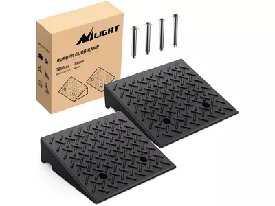 Nilight Heavy Duty Rubber Curb Ramps; 7-Inch Rise