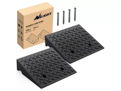 Nilight Heavy Duty Rubber Curb Ramps; 7.90-Inch Rise