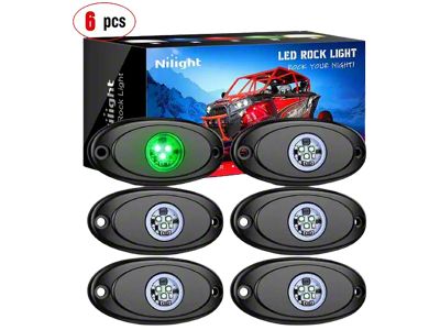 Nilight LED Rock Lights; Green (Universal; Some Adaptation May Be Required)