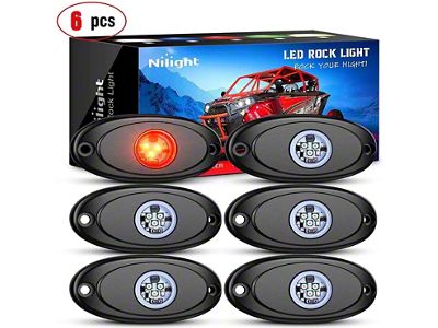 Nilight LED Rock Lights; Red (Universal; Some Adaptation May Be Required)