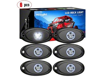 Nilight LED Rock Lights; White (Universal; Some Adaptation May Be Required)