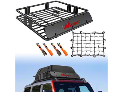 Nilight Roof Rack Cargo Basket with Cargo Net and Ratchet Strps; 43-Inch x 39-Inch x 6-Inch (Universal; Some Adaptation May Be Required)