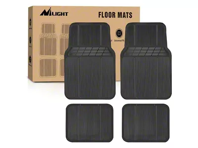 Nilight Rubber Floor Mats; Black (Universal; Some Adaptation May Be Required)