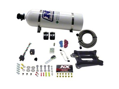 Nitrous Express 4150 4-BBL/Alcohol Nitrous Kit 50-300HP w/15lb Bottle - 30045-15