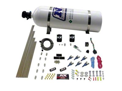 Nitrous Express 6 Cyl Gas Nitrous Kit 150-375HP w/15lb Bottle - 80006-15