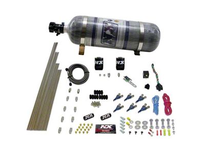 Nitrous Express 6 Cyl Gas Nitrous Kit 150-375HP w/Composite Bottle - 80006-12
