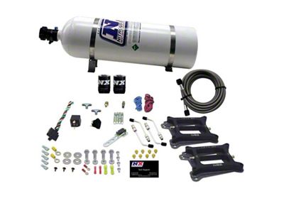 Nitrous Express Dual 4150/Alcohol Nitrous Kit 100-500HP w/15lb Bottle - 50245-15