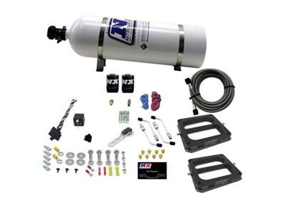 Nitrous Express Dual Dom/Gas Nitrous Kit 100-500HP w/15lb Bottle - 50270-15