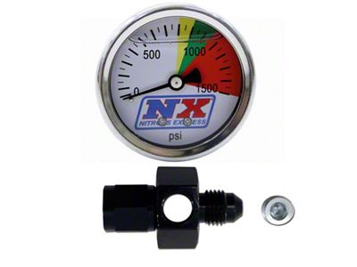Nitrous Express N2O Flo-Thru Pressure Gauge 0-1500 PSI 6AN - 15510
