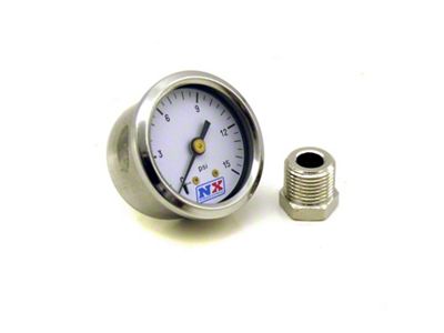 Nitrous Express Pressure Gauge 0-15 PSI w/Adaptor - 15511