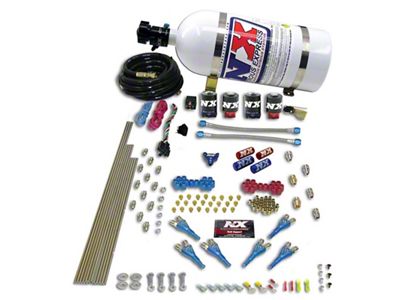 Nitrous Express Pro-Shk/Alc 4 Solenoids Nitrous Kit 250-650HP w/10lb Bottle - 90065-10