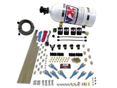Nitrous Express Pro-Shk/Gas 4 Solenoids Nitrous Kit 200-600HP w/10lb Bottle - 92006-10