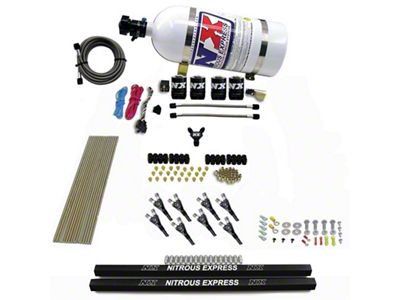 Nitrous Express Pro-Shk/Gas 4 Solenoids Nitrous Kit 200-600HP w/Rails and - 91006-10