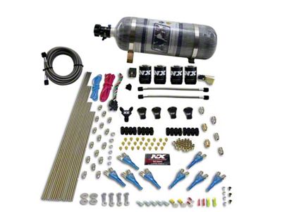 Nitrous Express Pro-Shk/Gas 4 Solenoids Nitrous Kit 250-650HP w/Composite Bottle - 92006-12