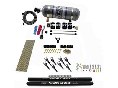 Nitrous Express Pro-Shk/Gas Nitrous Kit 200-600HP w/Rails and Composite Bottle - 91006-12