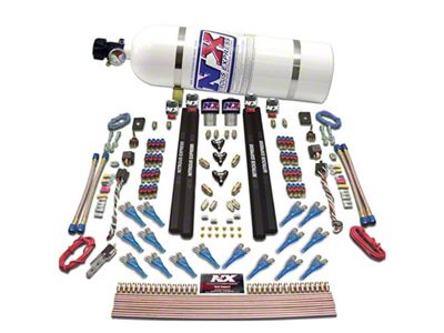 Nitrous Express Shark Dual Stage/Gas/Rails 16 Nozzles Nitrous Kit 200-1200HP - 90208-12