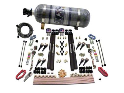 Nitrous Express SX2 Dual Stage/Gas/Rails 8 Nozzles Nitrous Kit 200-1200HP - 90209-12