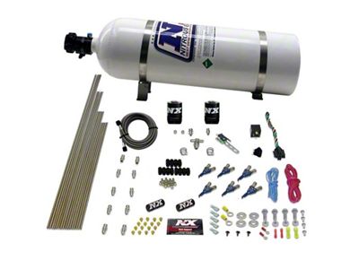Nitrous Express V6AN Gasoline EFI Nitrous Kit 150-375HP w/15lb Bottle - 80006EFI-15