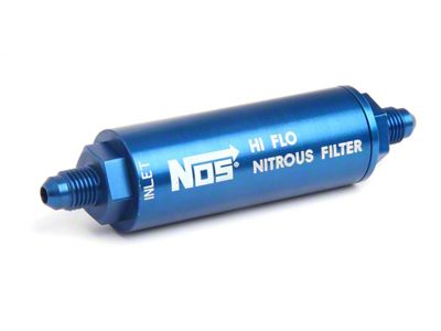 NOS Nitrous Filter High Pressure; -4AN x -4AN; In-Line Billet Aluminum; Blue; - 15550;