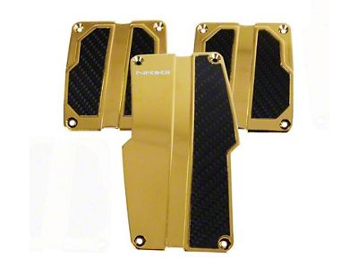 NRG Innovations Brushed Aluminum Sport Pedal M/T - Chrome Gold w/Black - PDL-100CG