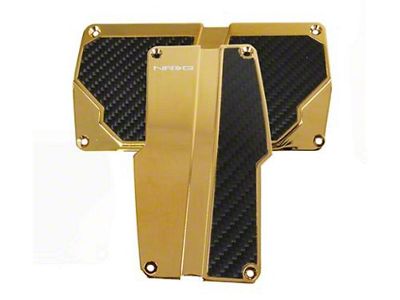 NRG Innovations Brushed Aluminum Sport Pedal A/T - Chrome Gold w/Black - PDL-150CG