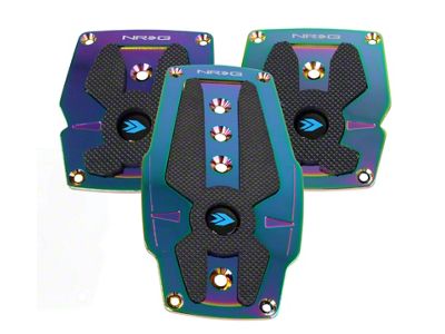 NRG Innovations Aluminum Sport Pedal M/T - Neochrome w/Black Rubber Inserts - PDL-200MC