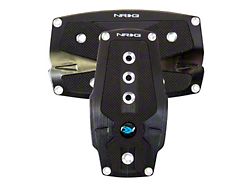 NRG Innovations Brushed Aluminum Sport Pedal A/T - Black w/Black Rubber - PDL-250BK