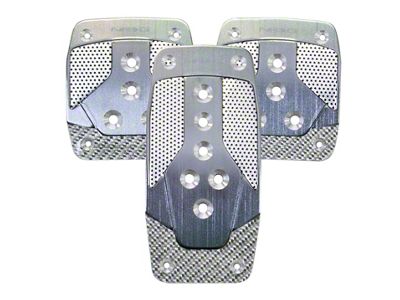 NRG Innovations Aluminum Sport Pedal M/T - Gunmetal w/Silver Carbon - PDL-400GM
