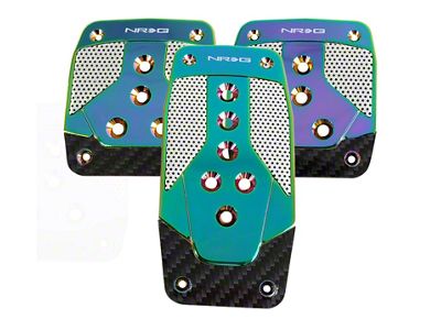 NRG Innovations Aluminum Sport Pedal M/T - Neochrome w/Black Carbon - PDL-400MC