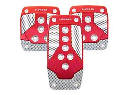 NRG Innovations Aluminum Sport Pedal M/T - Red w/Silver Carbon - PDL-400RD