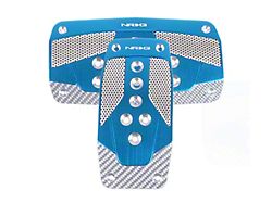 NRG Innovations Aluminum Sport Pedal A/T - Blue w/Silver Carbon - PDL-450BL