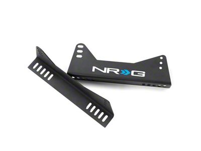 NRG Innovations Bucket Seat Side Bracket - 2pc w/ Logo - RSC-100MB