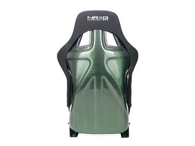 NRG Innovations Carbon Fiber Bucket Seat; Large; Green (Universal; Some Adaptation May Be Required)