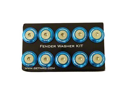 NRG Innovations Fender Washer Kit w/Rivets For Plastic Blue - Set - FW-100BL