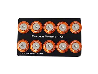 NRG Innovations Fender Washer Kit w/Rivets For Plastic Orange - Set - FW-100OR
