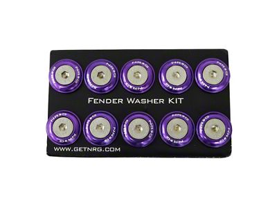 NRG Innovations Fender Washer Kit w/Rivets For Plastic Purple - Set - FW-100PP