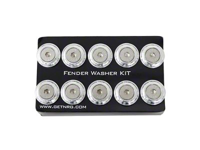 NRG Innovations Fender Washer Kit w/Rivets For Plastic Silver - Set - FW-100SL