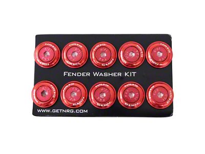 NRG Innovations Fender Washer Kit w/Color Matched M6 Bolt Rivets For - FW-150RD