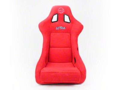 NRG Innovations FRP Bucket Seat ULTRA Edition - Large Red Alcantara/Gold - FRP-302RD-ULTRA