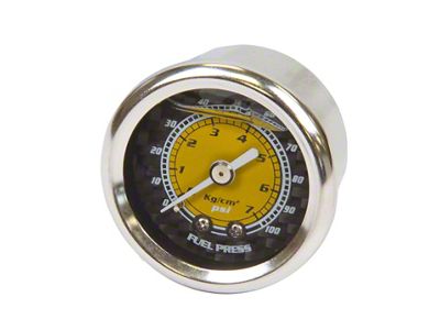 NRG Innovations Fuel Regulator Gauge 100 PSI - Carbon Fiber Finish - FRG-100CF