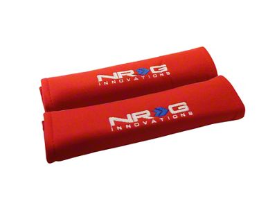 NRG Innovations Seat Belt Pads 2.7in. W x 11in. L Red - SBP-27RD