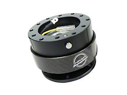 NRG Innovations 2.0 Steering Wheel Hub Quick Release; Black with Carbon Fiber Ring (Universal; Some Adaptation May Be Required)