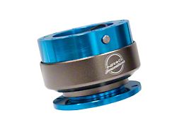 NRG Innovations 2.0 Steering Wheel Hub Quick Release; Blue with Titanium Ring (Universal; Some Adaptation May Be Required)