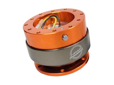 NRG Innovations 2.0 Steering Wheel Hub Quick Release; Orange with Titanium Ring (Universal; Some Adaptation May Be Required)