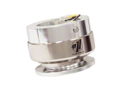 NRG Innovations 2.0 Steering Wheel Hub Quick Release; Silver with Brushed Silver Ring (Universal; Some Adaptation May Be Required)