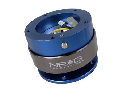 NRG Innovations 2.5 Steering Wheel Quick Release; Blue Body with Titanium Chrome Ring (Universal; Some Adaptation May Be Required)